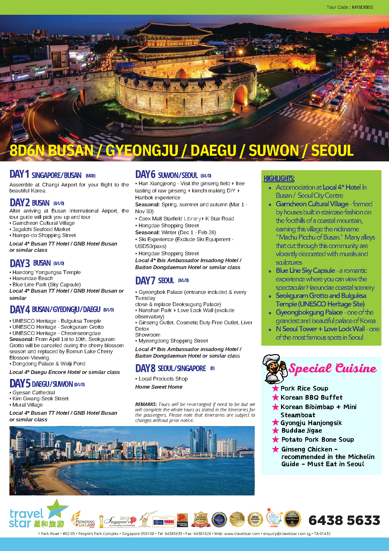 8D6N Best of Busan~Gyeongju~Daegu~Suwon~Seoul.pdf Latest